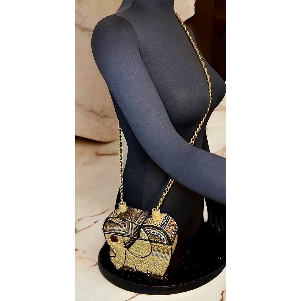 New With Tags Vintage 1990's Mary Frances Top Lift Elephant Box Bag - Picture 10 of 11